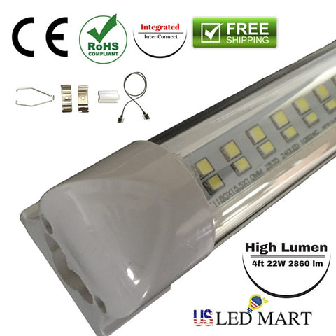 4ft T8 LED Tube Light with Bracket(Integrated) 6500K / 5500K Clear / Stripy