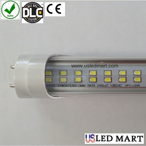 10 Pack - 4ft 22w T8 LED Tube Light with Base G13/Bi-Pin double Row LED 6500K / 5500K DLC Approved