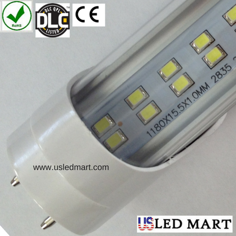 10 Pack - 4ft 22w T8 LED Tube Light with Base G13/Bi-Pin double Row LED 6500K / 5500K DLC Approved