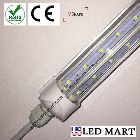 V Shape LED Cooler Door Tube Light with bracket - 4ft 24w - 45 Degree angle 6500K
