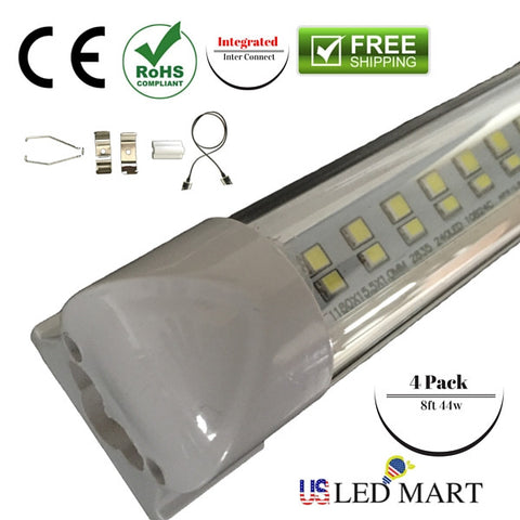 8ft 60w T8 LED Tube Light with Bracket(Integrated) - Natural White (Day Light) - Double Row - 480 led Chips 6500K