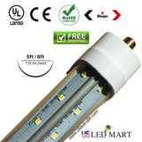 Replace your 5ft or 6ft single pin fluorescent light bulbs with LED display case door lights, these are designed with V shape LED strips , 6500K white bright day light , double row LEDs and UL,CE and RoHS approved
