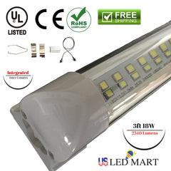 3ft Integrated LED Tube light fixture 18w 6500K 2340 lumens