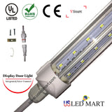 LED tube lights for display cooler doors or any other display cases at Grocery , convenience , supermarkets , try our best light output and UL listed LED lights, we have 4ft 5ft 6ft V Shape LED cooler door lights 